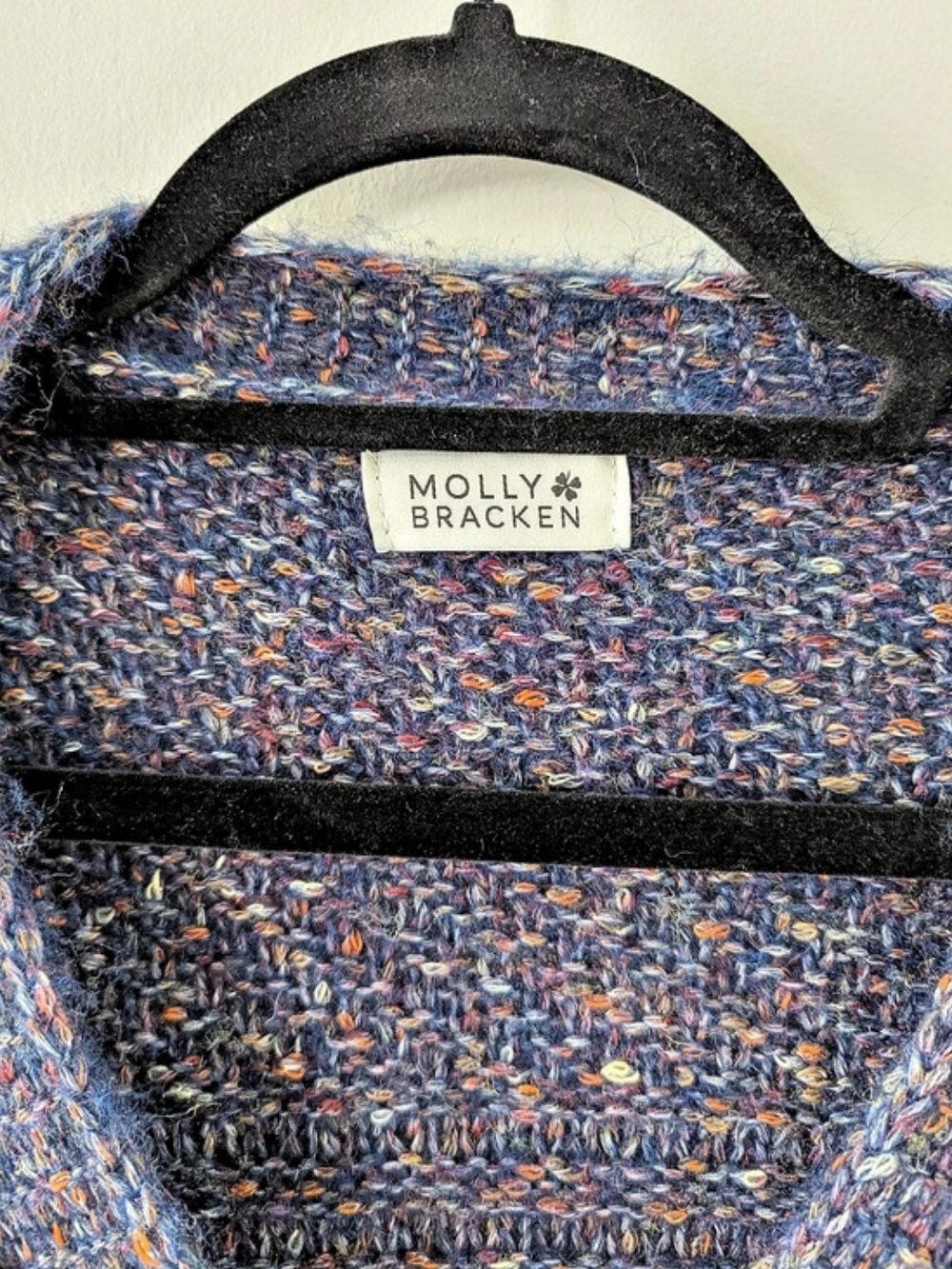 Molly Bracken Textured Button-Front Cardigan in Blue Size Small - Picture 3 of 4